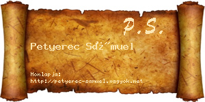 Petyerec Sámuel névjegykártya